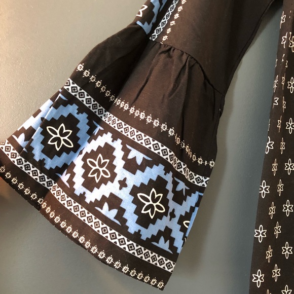 Loft Petite Mosaic Bell Sleeve Dress - Picture 5 of 7